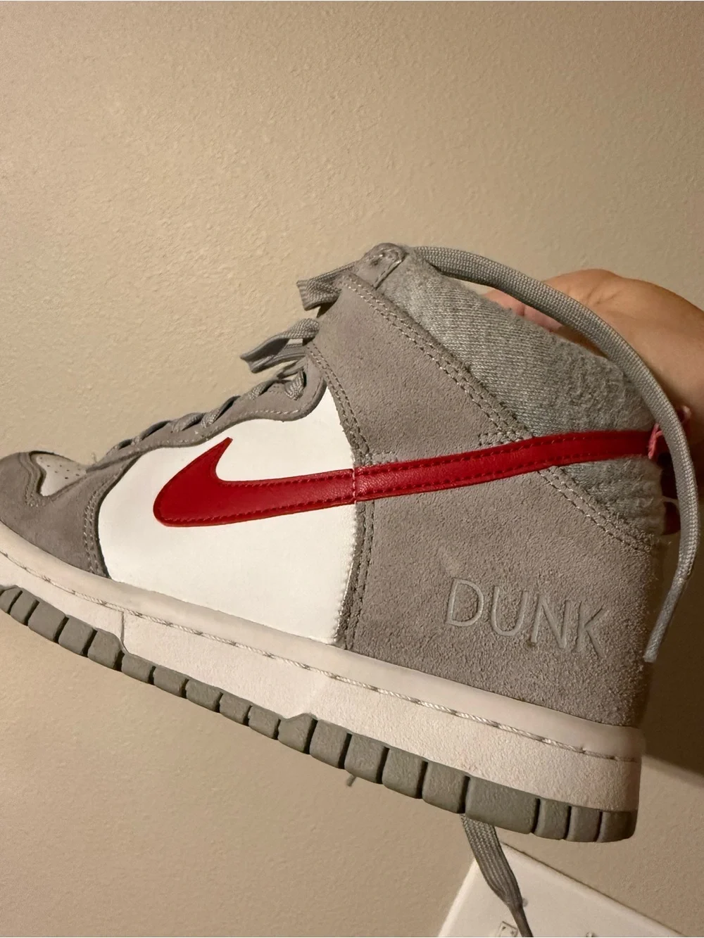 Youth Nike Athletic Club High-Top Sneakers in Beige and Red